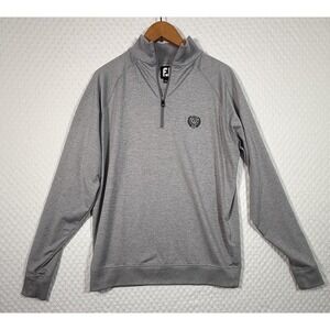 Footjoy FJ Golf Performance Pullover Men's M Gray 1/4 Zip Top Embroidered *FLAW